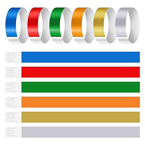 Goufride 600 STÜCKE Neonfarbene ArmbäNder für Veranstaltungen, Synthetisches Papier, Wasserdichte, Leichte ArmbäNder Zur Identifizierung Von AktivitäTen von Goufride