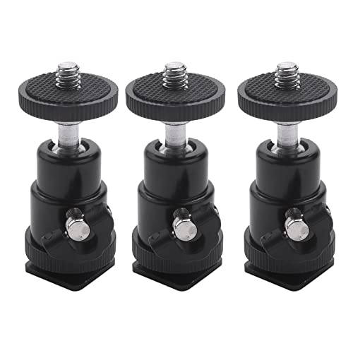 Goufride Mini Kugelkopf [6 Pack] mit Hot Schuh Rahmen Adapter 360 Grad 1/4 Kleine KugelköPfe Leichter Schwenk Mikro Kugelkopf für DSLR Kamera,Camcorder,Blitzgerät,Licht Ständer,Stativ von Goufride