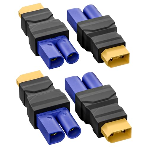 Goupchn XT60 Stecker auf EC5 Stecker, Adapter, kabelloser Konverter, 4 Stück, für RC FPV-Drohne, Auto, Lipo Batterieladegerät, ESC Goupchn XT60 Stecker auf EC5 Stecker, Adapter, kabelloser Konverter, 4 Stück, für RC FPV-Drohne, Auto, Lipo Batterieladegerät, ESC von Goupchn