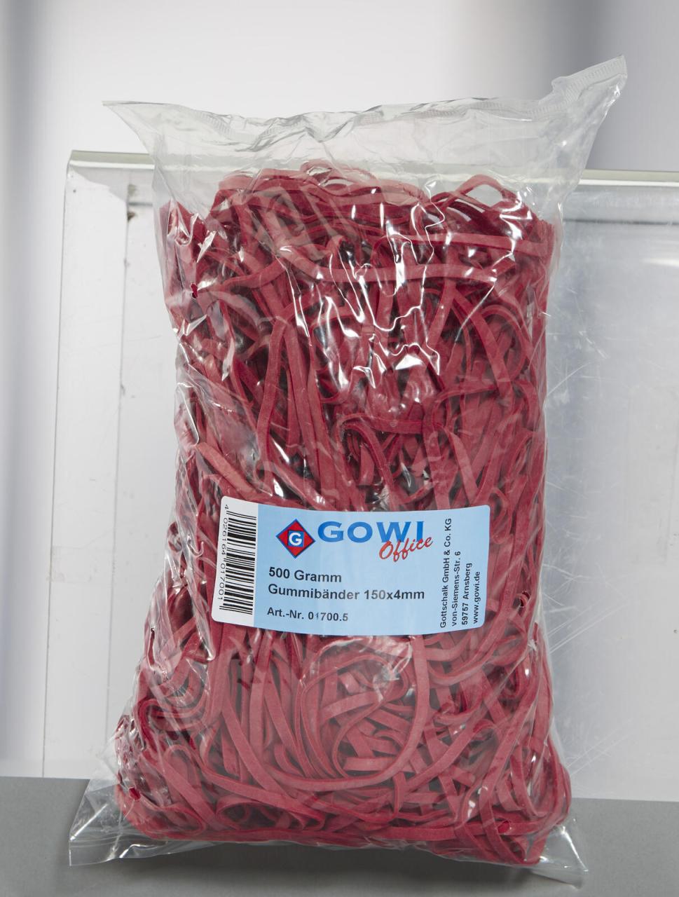 Gowi Gummibänder 15 cm 150 St. rot von Gowi