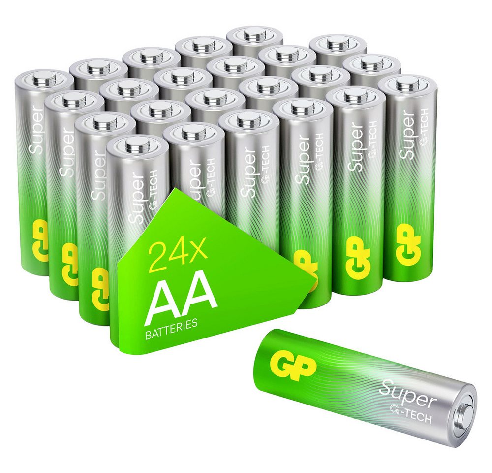 Gp GP Super Mignon (AA)-Batterie Alkali-Mangan 1.5 V 24 St. Batterie, (1.50 V) von Gp
