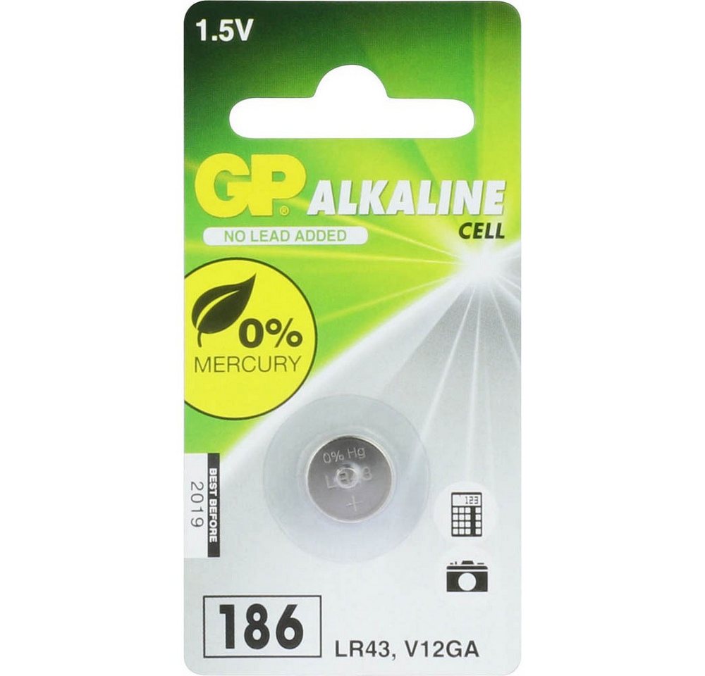 Gp GP Knopfzelle LR43 1,5 V Batterie von Gp