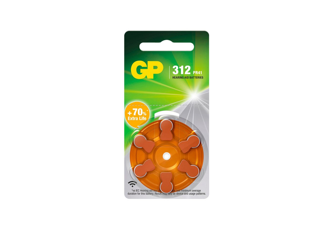 Gp GP ZA312, Hörgeräte Batterie, PR 41, 6 Stück Batterie Gp GP ZA312, Hörgeräte Batterie, PR 41, 6 Stück Batterie von Gp