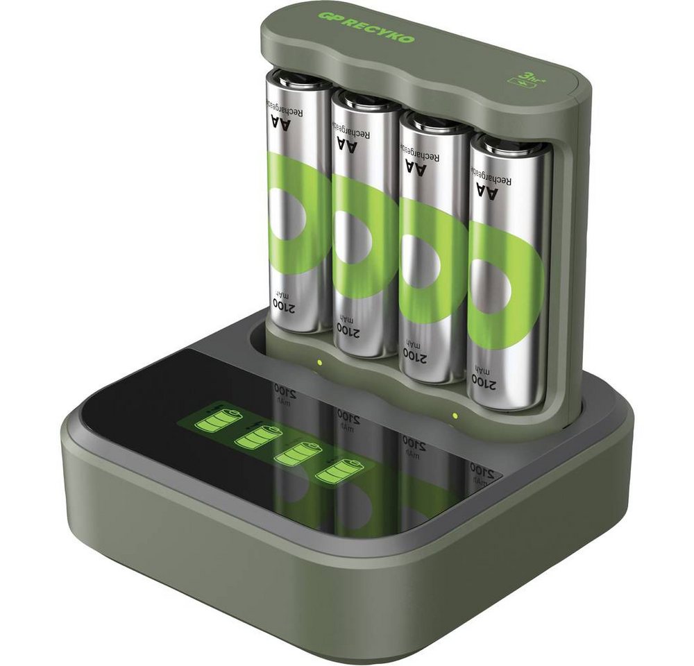 Gp USB-Modell Ladegerät B441, inkl.4 x RECYKO AA Rundzellen-Lader (Minus-Delta-U Abschaltung, Akkuerkennung, Temperaturüberwachung) von Gp