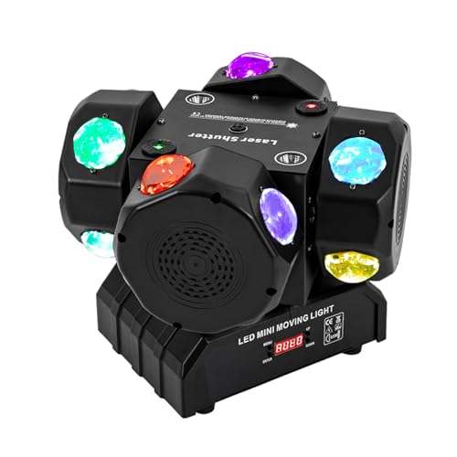 Moving Head LED Bühnenlicht Beam Dmx 512 Partylichter Stroboskoplicht Soundaktivierter Lichteffekt für DJ Bars Club Hochzeit Weihnachten von Gqouur