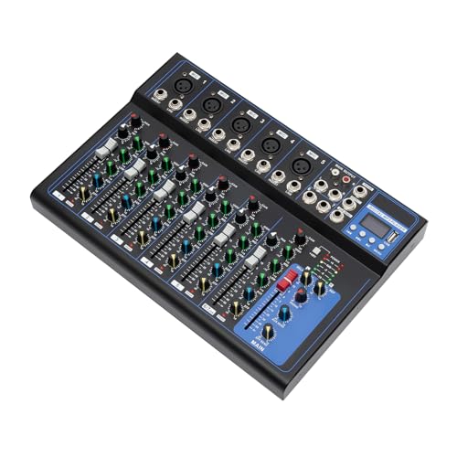 Tragbarer Bluetooth Audio Mixer 7 Kanal Band Mischpulte mit USB DJ Sound Mischkonsole und Kopfhörerbuchse 48V Power für Computeraufnahmen Tragbarer Bluetooth Audio Mixer 7 Kanal Band Mischpulte mit USB DJ Sound Mischkonsole und Kopfhörerbuchse 48V Power für Computeraufnahmen von Gqouur