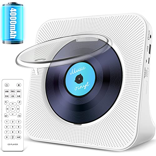 Tragbarer CD-Player mit Bluetooth: 4000 mAh wiederaufladbarer Kpop-Musik-Player mit HiFi-Lautsprecher, Fernbedienung von Gracioso