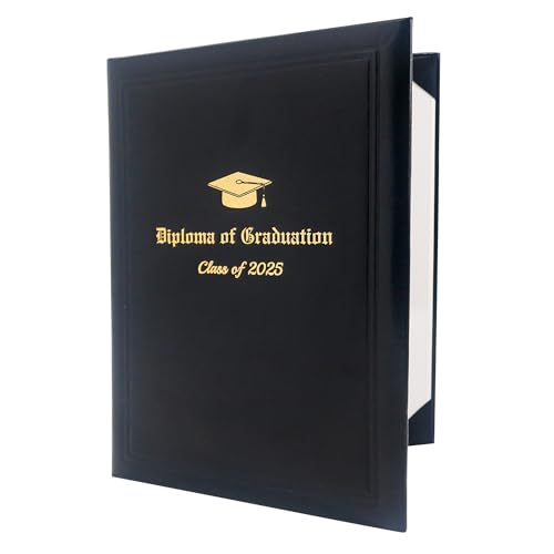 GraduatePro A4 Urkundenmappe 2025 Zertifikat Halter Schutzhülle Pappe Diplom Dokument Cover Schwarz von GraduatePro