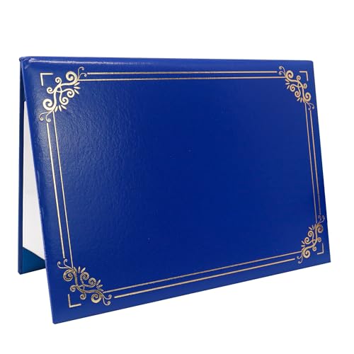 GraduatePro A4 Urkundenmappe Goldener Rand Zertifikat Halter Schutzhülle Pappe Diplom Dokument Cover Königsblau von GraduatePro
