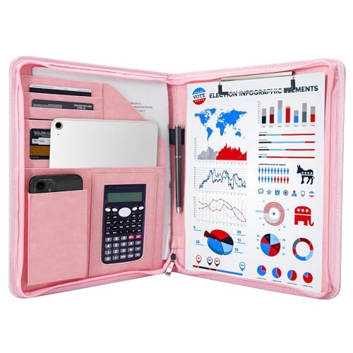 GraduatePro Klemmbrettmappe A4 mit Deckel Reißverschluss Leder Organizer Mappe Dokumentenmappe Ordner Clipboard Outdoor Rosa GraduatePro Klemmbrettmappe A4 mit Deckel Reißverschluss Leder Organizer Mappe Dokumentenmappe Ordner Clipboard Outdoor Rosa von GraduatePro
