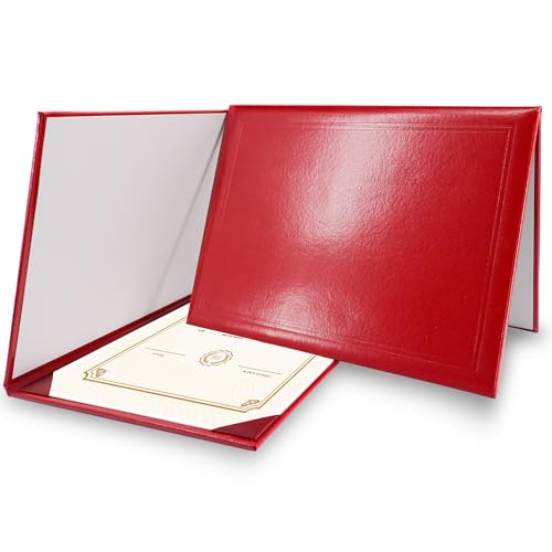 GraduationMall A4 Zertifikat Halter Diplom Dokument Cover Award Schutzhülle für Diplome Rot von GraduationMall