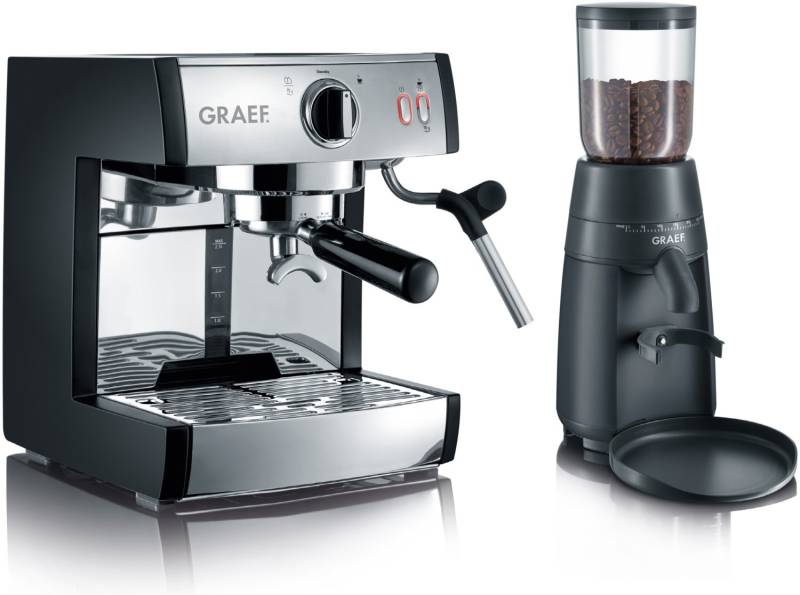 ES 702 Pivalla Set Siebträgermaschine schwarz/silber von Graef