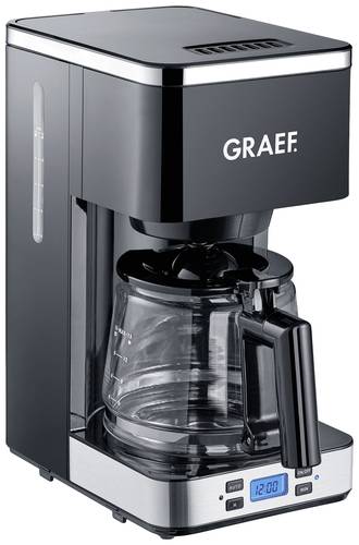 Graef FK 502 Kaffeemaschine Schwarz Fassungsvermögen Tassen=10 Timerfunktion, Glaskanne, Warmhaltef von Graef