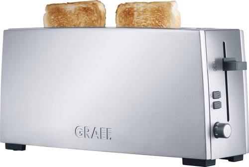 Graef TO90EU Langschlitztoaster mit Brötchenaufsatz Silber von Graef