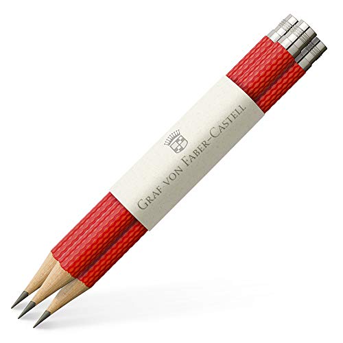 Faber-Castell von Graf von Faber Castell, Modell Perfekter Bleistift in India Red, 118669, rot, 3 Stück (1er Pack) von Graf von Faber-Castell