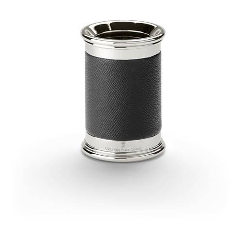 Graf von Faber-Castell 118520 - Stiftehalter Epsom Schwarz, rund, aus platinierten Metallteilen ummantelt mit Leder von Graf von Faber-Castell