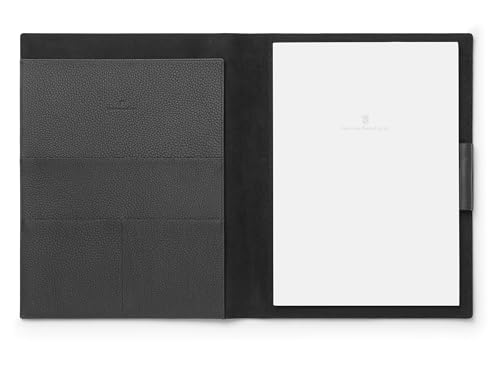 Graf von Faber-Castell 118778 - Schreibmappe DIN A4 Cashmere, Schwarz, mit Notizblock, Stiftschlaufe und Fächer von OFITURIA
