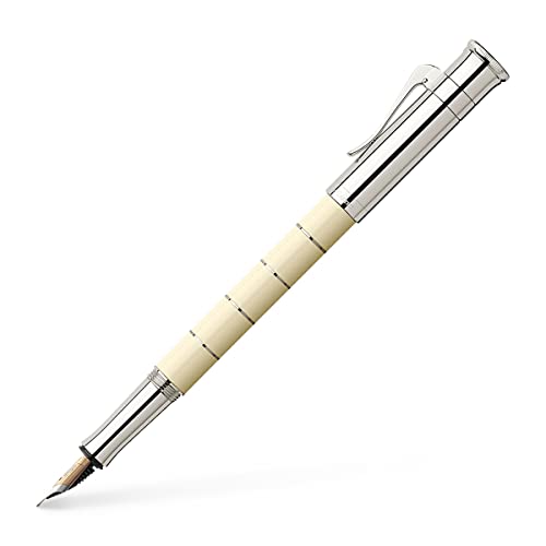 Graf von Faber-Castell 145670 Füllfederhalter Classic Anello Elfenbein, Feder M, weiß von Graf von Faber-Castell