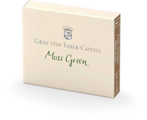 Graf von Faber-Castell Tintenpatronen – Carbon-Schwarz (6 Stück) Ink Cartridges Moss Green (Pack of 6) von Graf von Faber-Castell