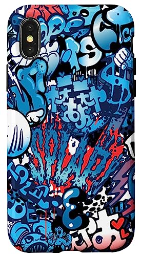 Hülle für iPhone X/XS Blaue Graffiti-Kunst-Handyhülle Hülle für iPhone X/XS Blaue Graffiti-Kunst-Handyhülle von Graffiti Phone Case by Bronson Summers