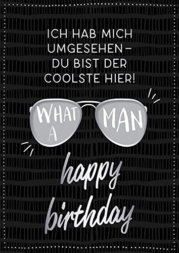 Grafik 26652 Werkstatt Glückwunschkarte Geburtstag |Musikkarte mit Sound | Coversong What a man von Grafik-Werkstatt