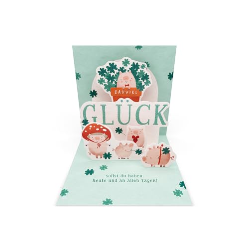 Grafik Werkstatt |Pretty Pop-Up Karte | dreidimensional | Sauviel Glück sollst du haben Grafik Werkstatt |Pretty Pop-Up Karte | dreidimensional | Sauviel Glück sollst du haben von Grafik-Werkstatt