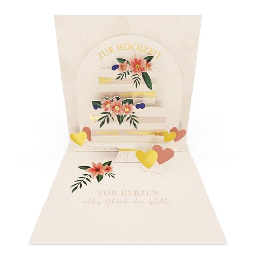 Grafik-Werkstatt |Pretty Pop-Up Mini-Karte | dreidimensional | Zur Hochzeit | Torte von Grafik-Werkstatt
