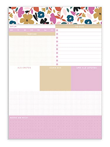 Grafik-Werkstatt Tages-To-Do-Block mit Goldveredelung | 50 Blatt | Blumen Grafik-Werkstatt Tages-To-Do-Block mit Goldveredelung | 50 Blatt | Blumen von Grafik-Werkstatt