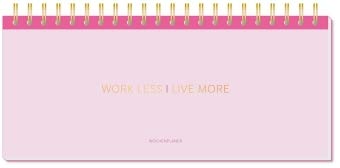 Premium-Wochenplaner Work less, live more - Kalender - Grafik-Werkstatt-Verlag - Tischkalender mit Platz für Eintragungen und Stickerbogen - immerwährend - 29 cm x 12,5 cm von Grafik-Werkstatt