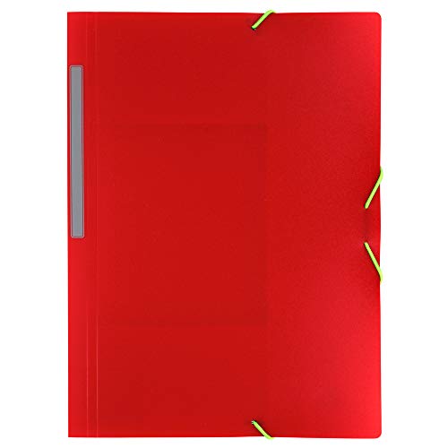 Grafoplás 04801251-Mappe Folio Rot, Polypropylen, mit Gummibändern 3 Klappen von Grafoplás