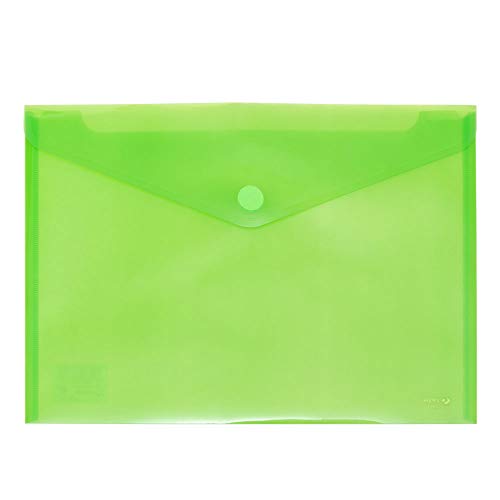 Grafoplás 04872220 Briefumschläge, Kunststoff, Folio-Größe, 12 Stück, grün von Grafoplás