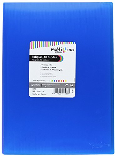Grafoplas 1441730 – Mappe mit 40 Hüllen, Foolscap, Hardcover, PP, blau von Grafoplás