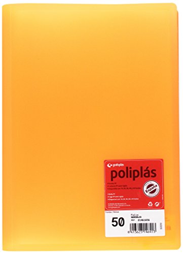 Grafoplas 1461656 – Ordner, 50 Hüllen, Foolscap, Deckel PP, orange von Grafoplás