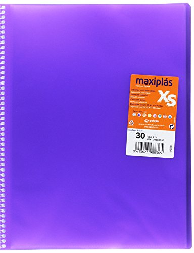 Grafoplas 39883035 – Mappe mit 30 Hüllen, A4, Einband PP, violett von Grafoplás