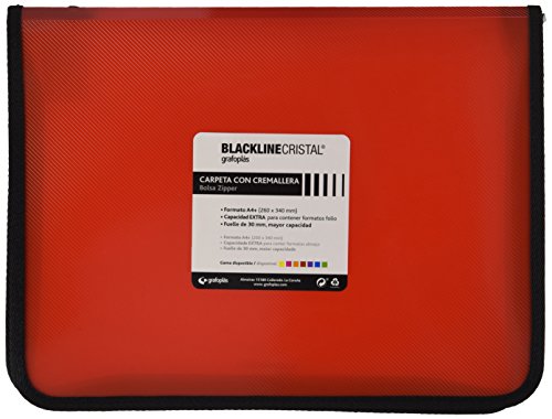 Grafoplas 4800651 – Schreibmappe mit Reißverschluss, Rot, A4 + von Grafoplás