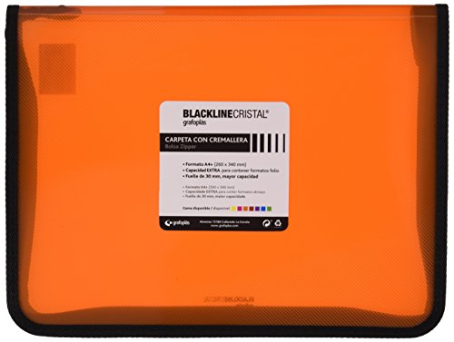 Grafoplas 4800652 – Schreibmappe mit Reißverschluss, Orange, A4 + von Grafoplás