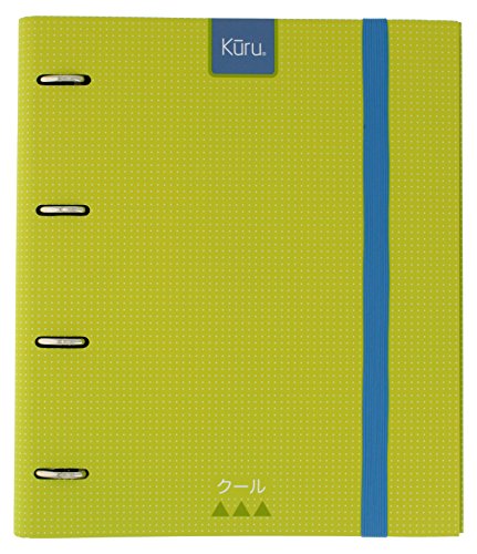 Grafoplás 88102120-carpeta-Ringe Schlitzstanzung A4 Kuru mit Umschlag transparent, 4 Fächern und 100 Blatt 90 g, grün, extra weich von Grafoplás