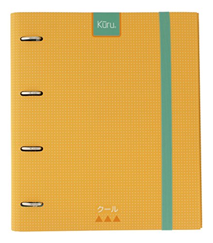 Grafoplás 88102160-carpeta 4 Ringe Schlitzstanzung A4 Kuru mit Umschlag transparent, 4 Fächern und 100 Blatt, 90 g, gelb, mit Extra Weich von Grafoplás
