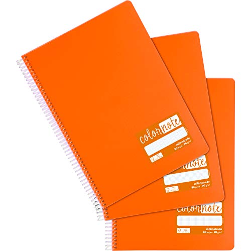 Grafoplás 98525952 Schulheft, Militär, A4, Einband aus Polypropylen, orange, FSC-zertifiziert, Serie ColorNote von Grafoplás