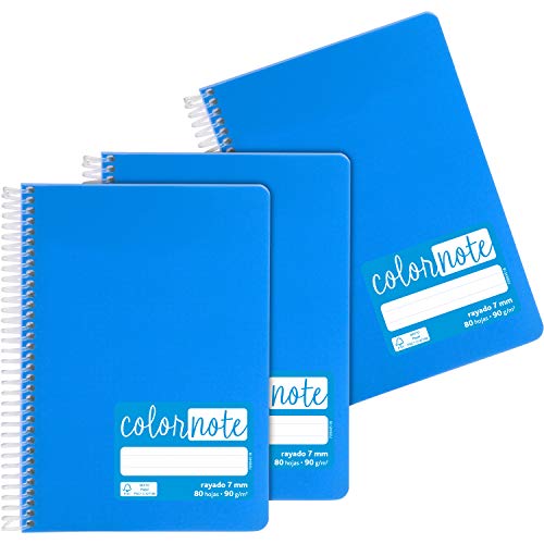 Grafoplás 98533230 Notizbücher, liniert, A5, Einband aus Polypropylen, blau, FSC-zertifiziert, Serie Color Note von Grafoplás