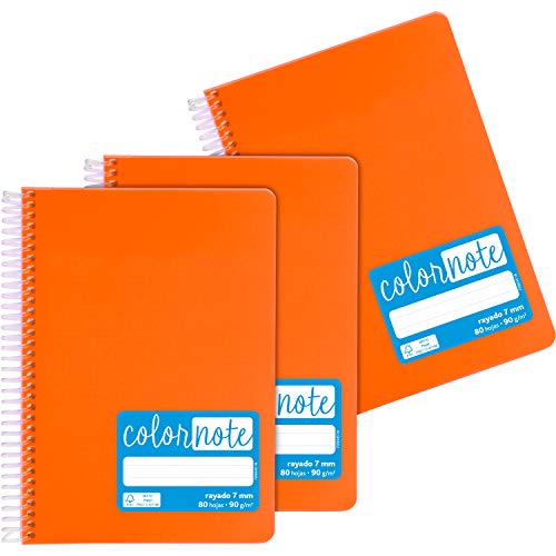 Grafoplás 98533252 Notizbücher, A5, liniert, Polypropylen, orange, FSC-zertifiziert, Serie Color Note von Grafoplás