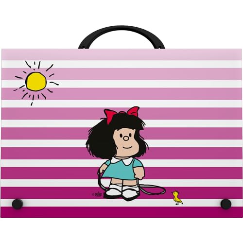 Grafoplás Mafalda Birdie Schultasche, Griff und Schnappverschluss, Polypropylen, Folio-Größe, 24,5 x 34,5 x 4 cm, perfekt für außerschulische Aktivitäten von Grafoplás