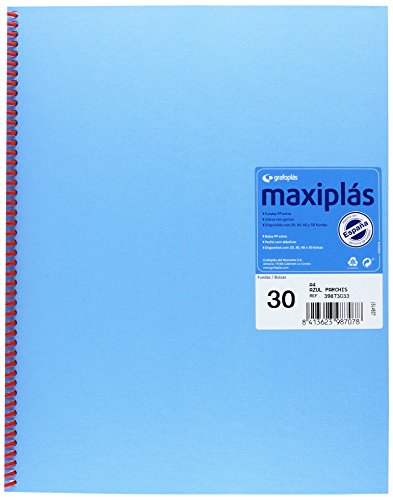 Grafoplas – Mappe mit 30 Hüllen, A4, Einband A4 Azul Parchis von Grafoplas
