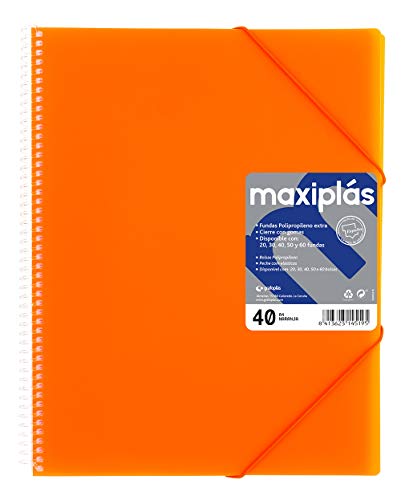 Grafoplas – Mappe mit 40 Hüllen, A4, Hardcover, PP A4 , Orange von Grafoplás