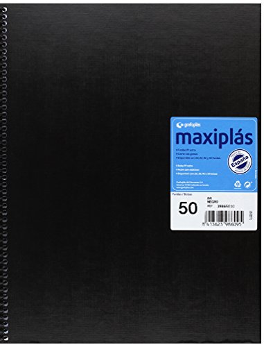 Grafoplas – Mappe mit 50 Hüllen, A4, Einband A4 Schwarz von Grafoplás