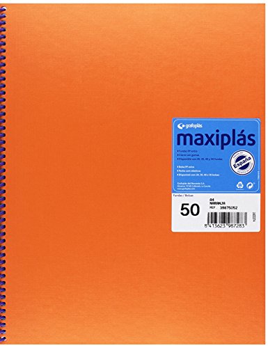 Grafoplas – Mappe mit 50 Hüllen, A4, Einband A4 orange von Grafoplás