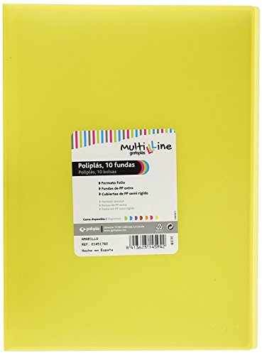 Grafoplas – Ordner, Foolscap, Einband PP, Multiline 10 gelb von Grafoplás