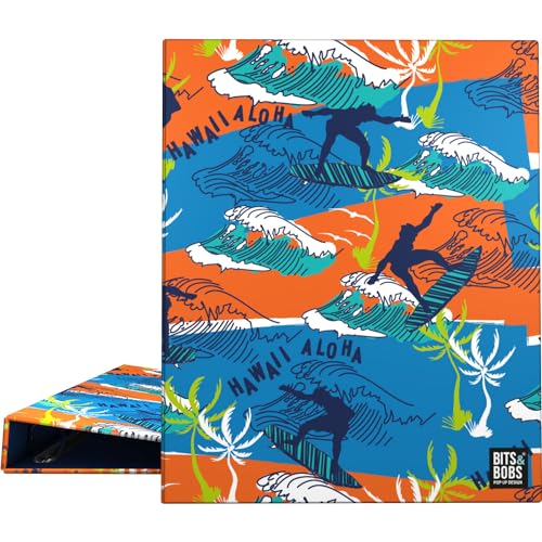 Grafoplás Ordner A4 | Hawaii Bits&Bobs Pop Up Desing | 4 gemischte Ringe 25 mm | FSC-zertifiziert | Glanzlaminiert | perfektes Schulmaterial von Grafoplás