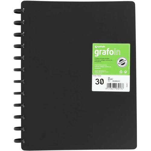 Grafoplás Ordner A4 aus Polypropylen, Schwarz von Grafoplás
