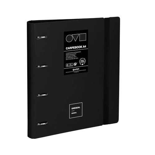 Grafoplas Ordner mit 4 Ringen A4, Polyfoam | robust und ultraleicht | Unequal Minimal Schwarz | Inklusive Ersatzteil, Trennblättern und Umschlag | Perfekt für die Organisation von Schulsachen Grafoplas Ordner mit 4 Ringen A4, Polyfoam | robust und ultraleicht | Unequal Minimal Schwarz | Inklusive Ersatzteil, Trennblättern und Umschlag | Perfekt für die Organisation von Schulsachen von Grafoplás